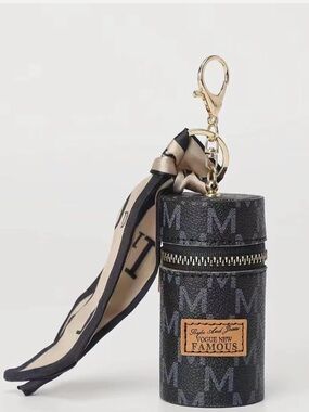 Set of 3 - Lipstick Case / Mini Case Keychain with Mini Scarf